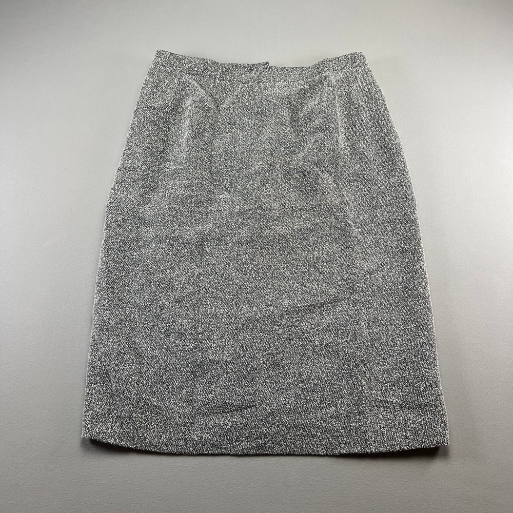 Womens Pencil Skirt 14 Gray Speckled Back Zip Office Wear Modern Minimalist